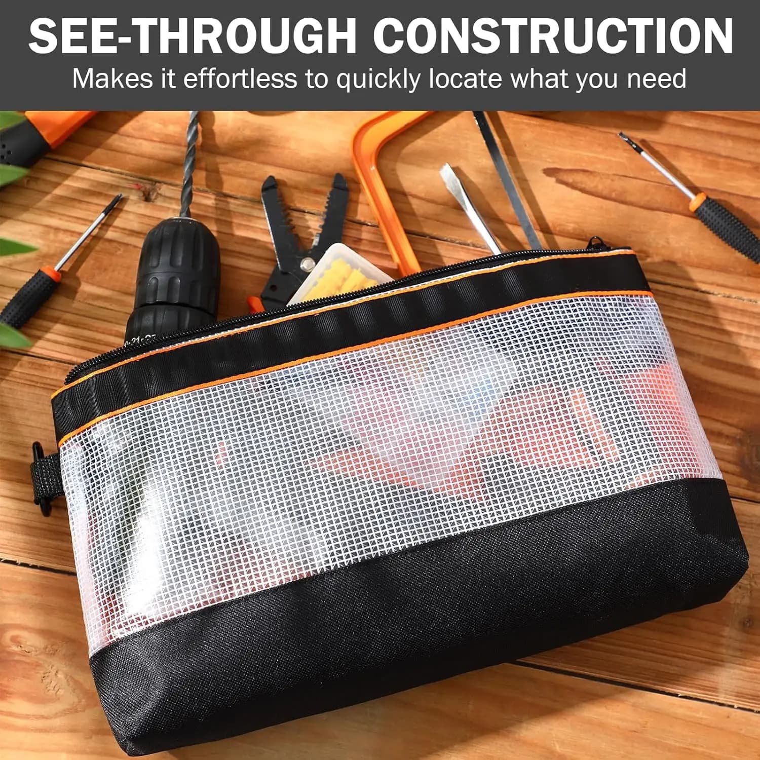Sac à outils transparent PVC étanche anti-statique pour pièces détachées - Pochette pratique multifonction