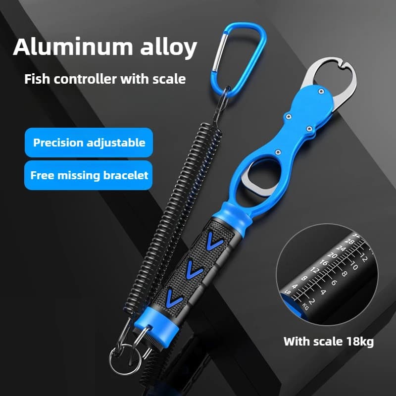 Pince à lèvres portable en alliage d'aluminium avec balance intégrée pour la pêche