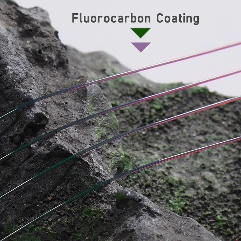 Ligne de pêche monofilament fluorocarbone 220m, résistante et changeante à l'eau, couleur Japon
