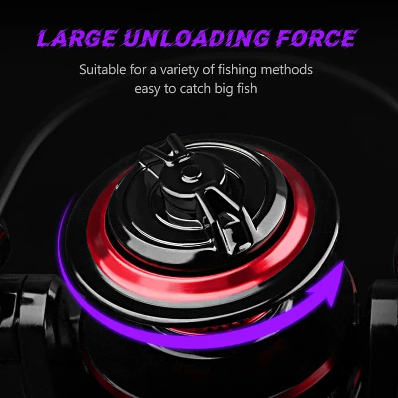 DEUKIO Fishing Reel 2000-7000 Max Drag 12KG Spinning Reels Metal Spool carretilh