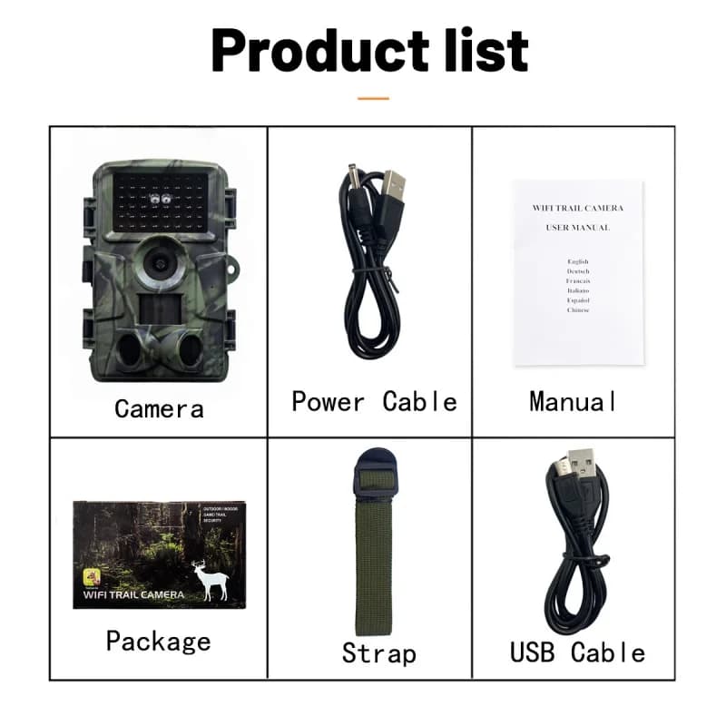 PR4000W caméra trail WiFi 60MP 4K infrarouge vision nocturne étanche piège photo chasse extérieure