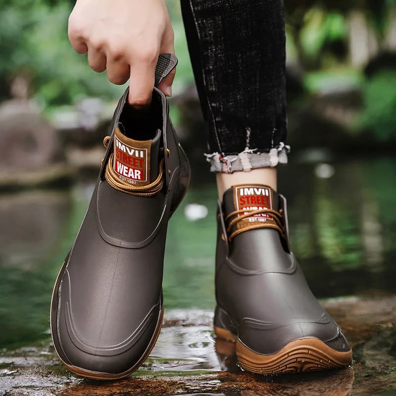 Bottes mi-mollet pêche imperméables hommes 2025 - Chaussures caoutchouc antidérapantes semelle épaisse
