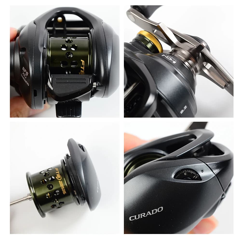Moulinet Shimano Curado BFS XG 8.2:1 - Système Finesse Tune Break pour pêche légère précise