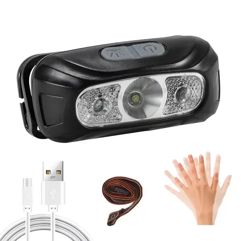 Lampe frontale détecteur de mouvement rechargeable HOMEFISH COB étanche pour pêche nocturne
