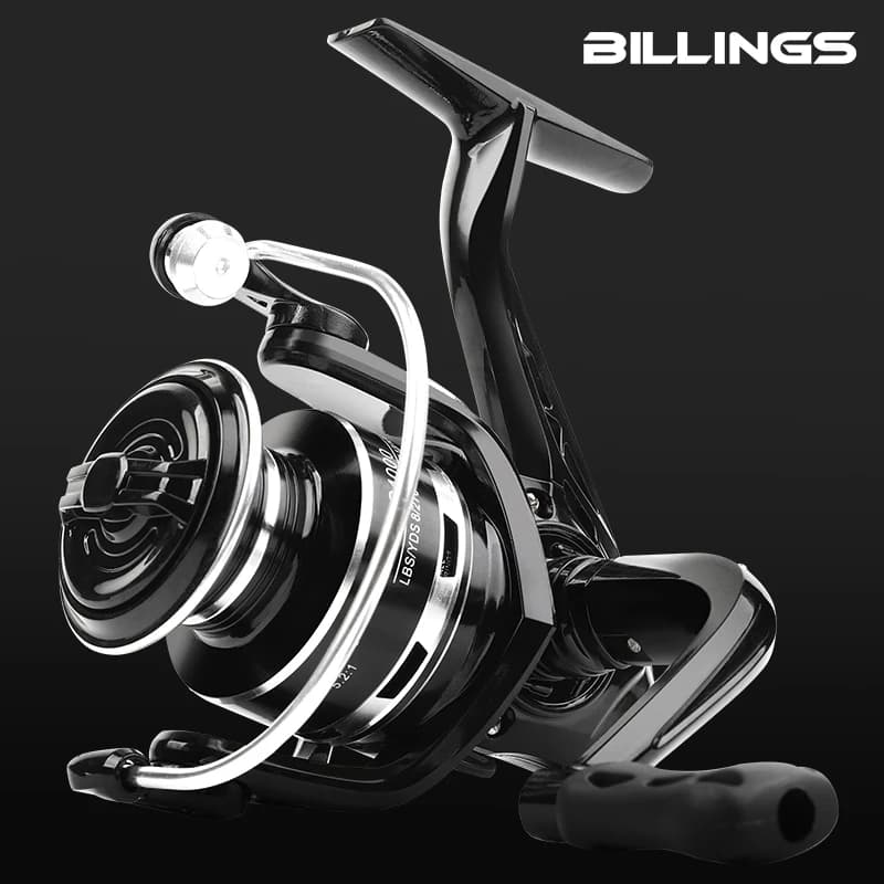 Moulinet spinning BILLINGS AC1000-7000 avec bobine métal - Drague 10kg et rocker pliable