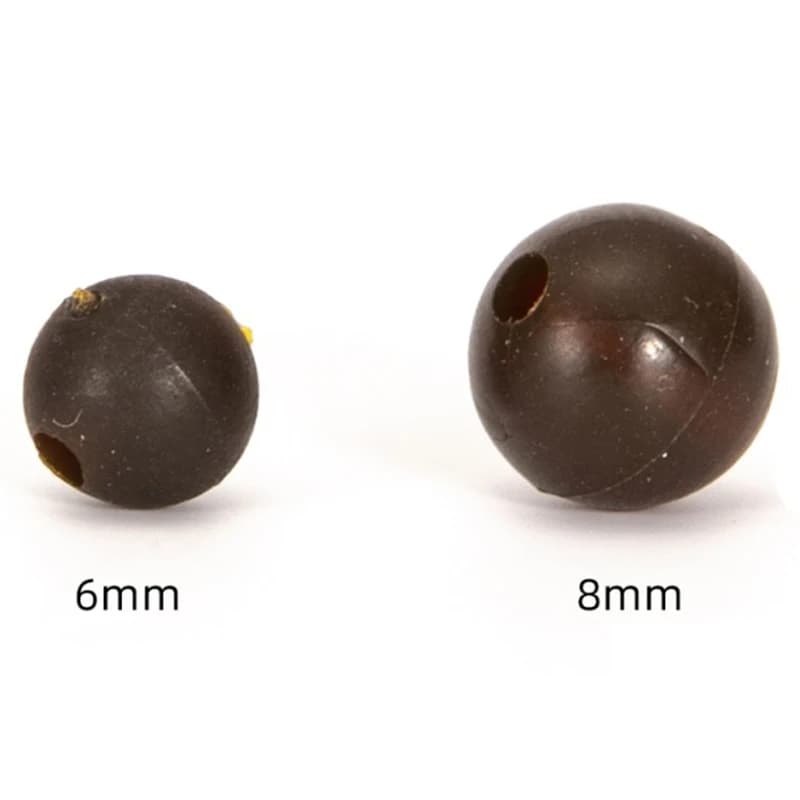 100 perles de pêche lumineuses 3-8mm pour stoppeurs et montages carpes - noires rondes dures et souples