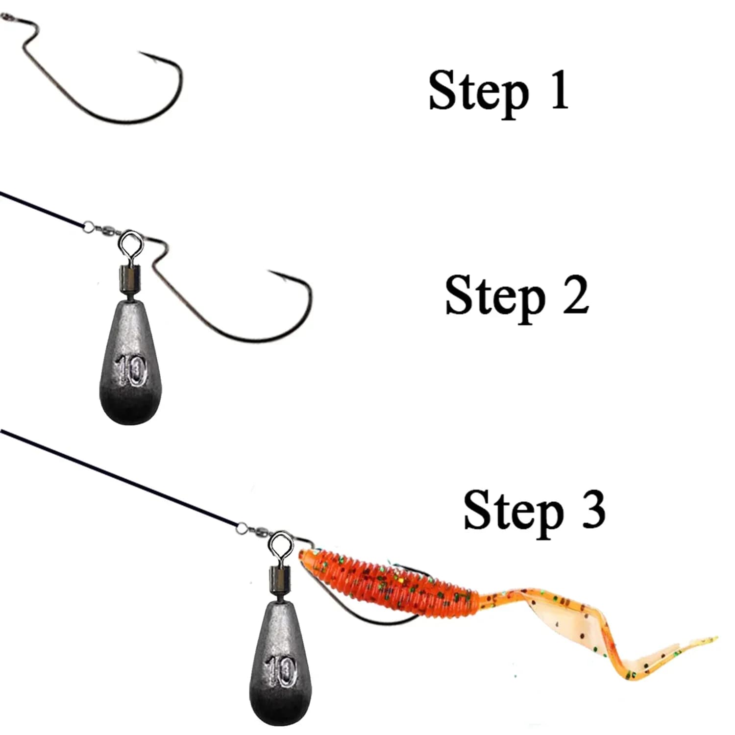 Plombs de pêche 10pcs 3.5g à 20g - Poids goutte d'eau pour tous types de pêche - Accessoires pêche