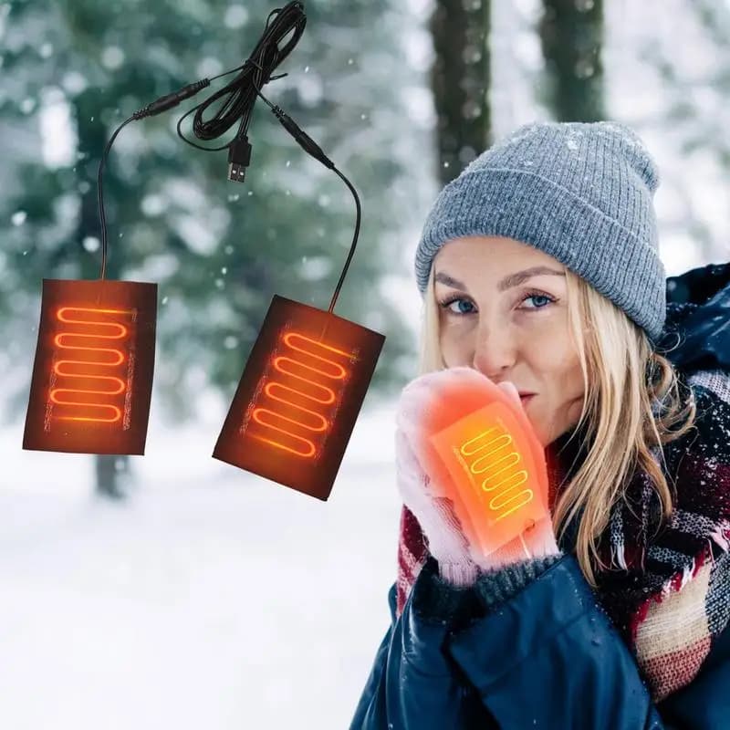 Chauffe-gants USB électrique 5V - Plaque chauffante carbone pour gants d'hiver pêche