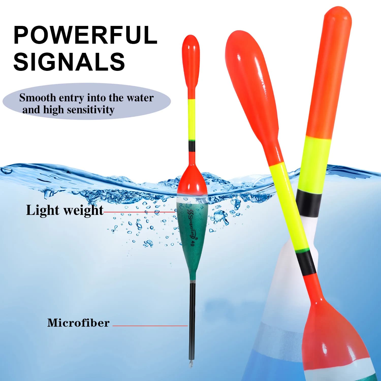 Set Sougayilang 10 flotteurs pêche professionnels - Flotteurs verticaux multifonctions avec hameçons chinois