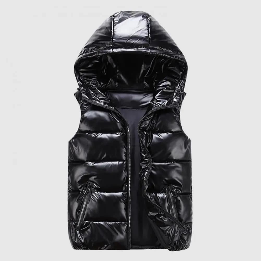 Veste polaire homme sans manches zippée avec capuche et poches pour pêche hiver