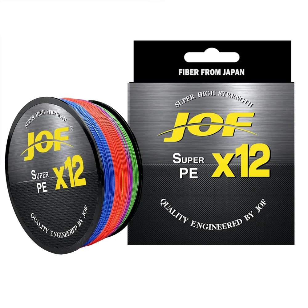 Ligne tressée JOF X12 500M 300M 12 brins multicolore PE 20-80LB pour pêche mer