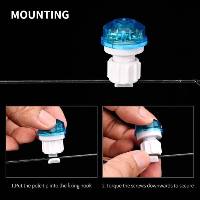 Alarme électronique pour touches de carpe avec LED et son - Détecteur sensible avec pinces pour cannes