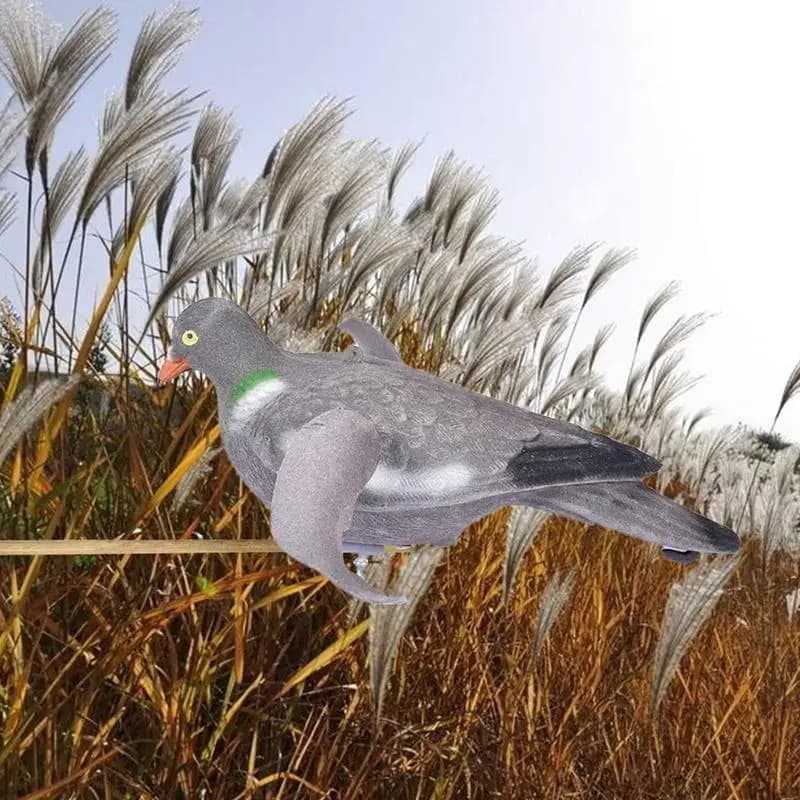 Leurre pigeon à ailes mobiles pour jardin - Appât de chasse simulation mouvement avec vent