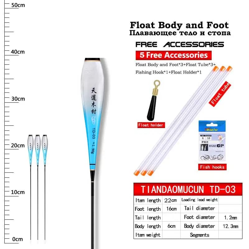 Kit pêche nano flotteur lumineux avec tubes hameçons et porte-flotteur sans pile pour pêche nocturne