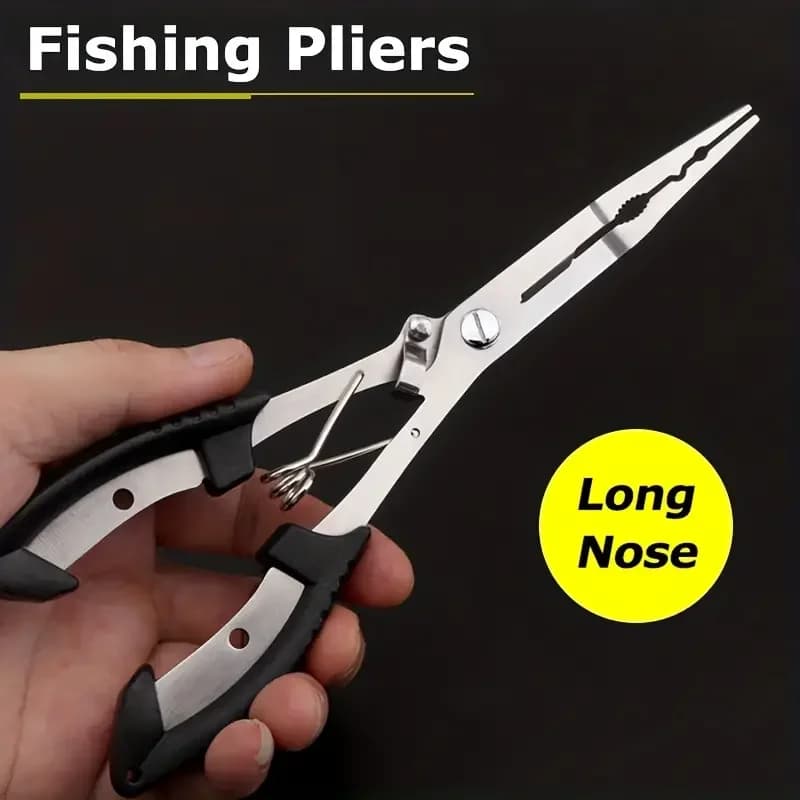 Pince de pêche inox multifonction avec poignée antidérapante et extracteur d'hameçon - Outil durable