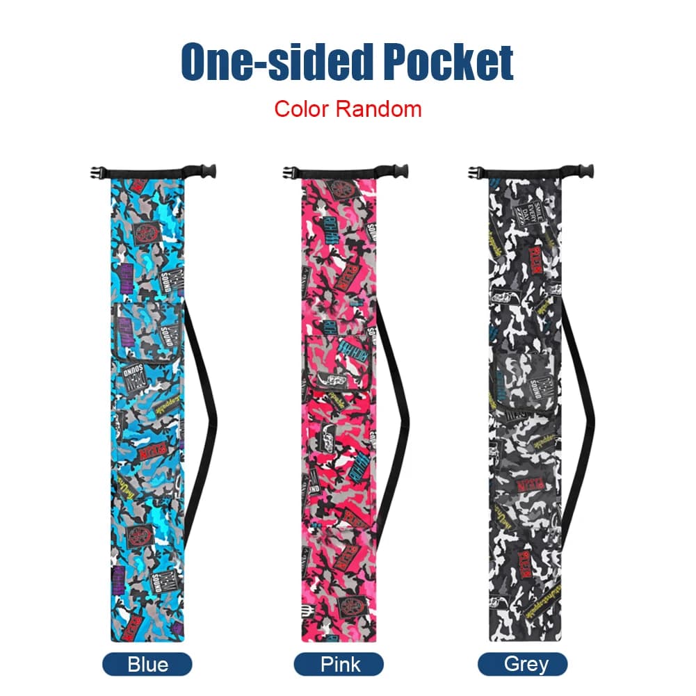 Housse canne pêche pliable toile oxford épaisse portative poche cordon rangement équipement