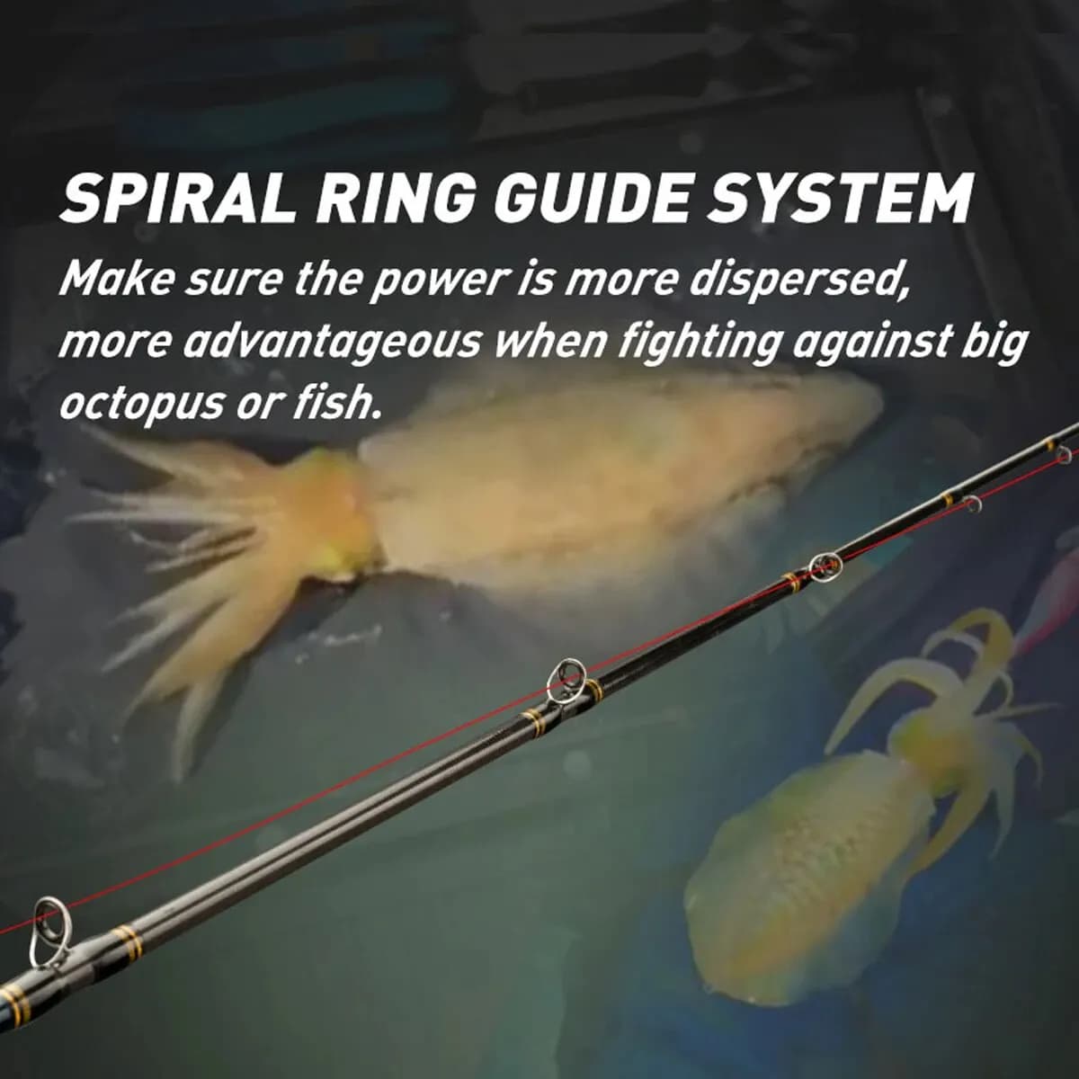 Canne à pêche bateau 1.7-1.9m pointe titane anneaux spiraux pour seiche ML spinning casting