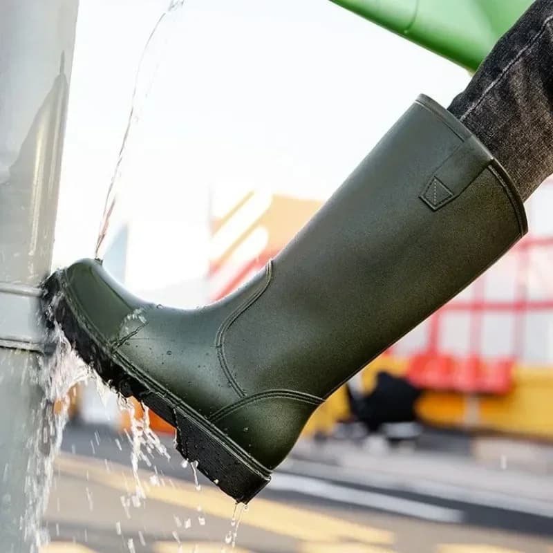 Bottes de pêche homme économiques sans lacets antidérapantes résistantes jardin extérieur