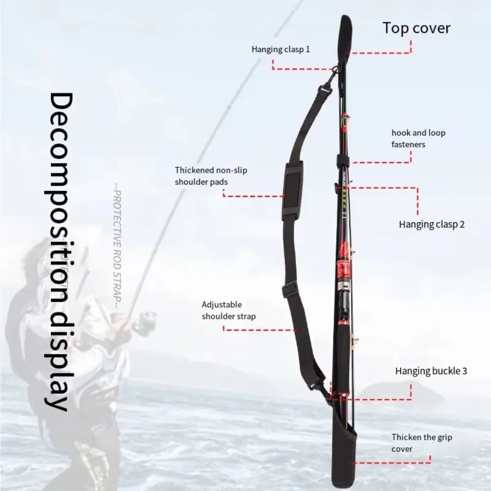 Adjustable Fishing Rod Storage Bag Portable Fishing Rod Shoulder Belt Fishing Ro