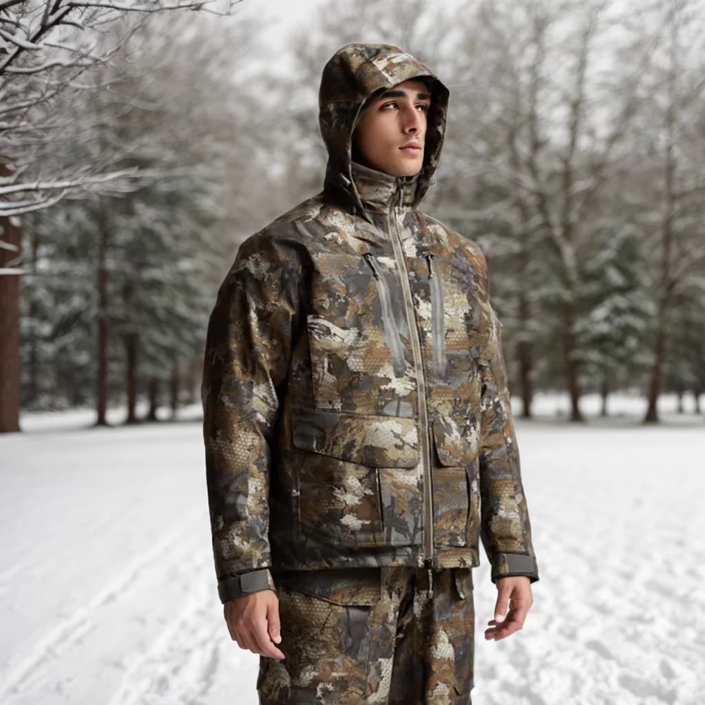 Veste camouflage pêche hiver homme Hudson - Imperméable isolée chasse extérieur - Protection thermique camouflage