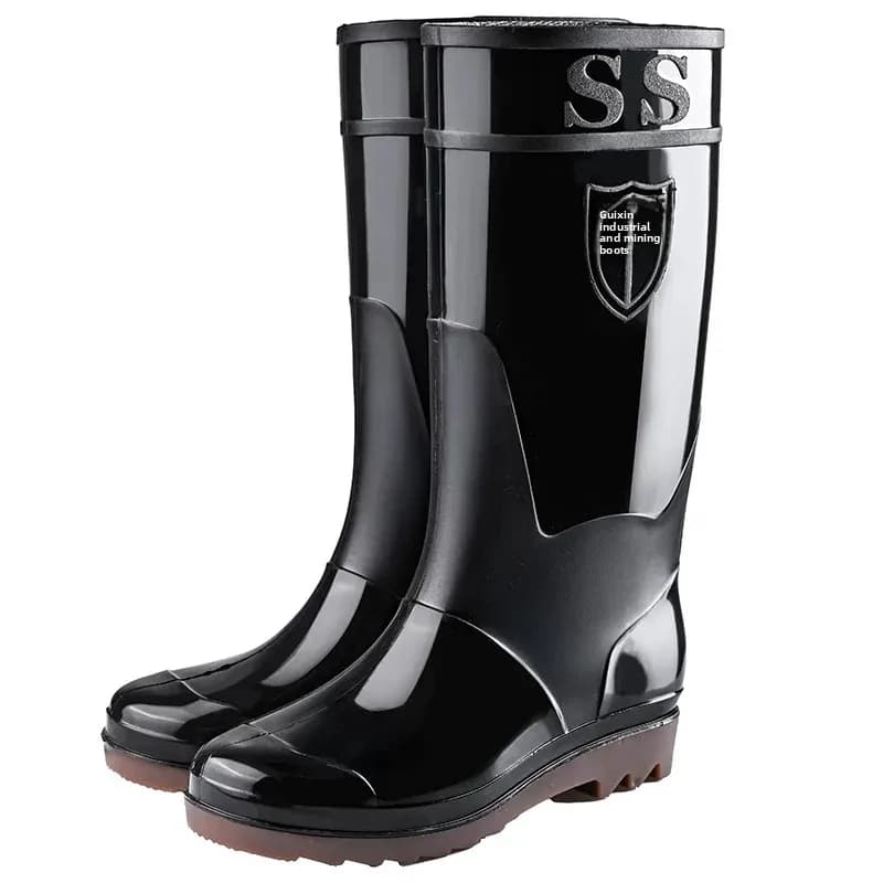 Bottes de pluie hautes imperméables adulte antidérapantes chantier pêche cuisine