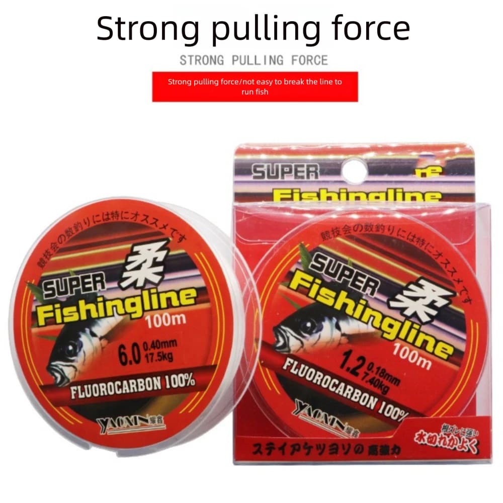 Ligne de pêche fluorocarbone 100% super résistante 0.8 à 6LB, nylon monofilament pour tous types de pêche