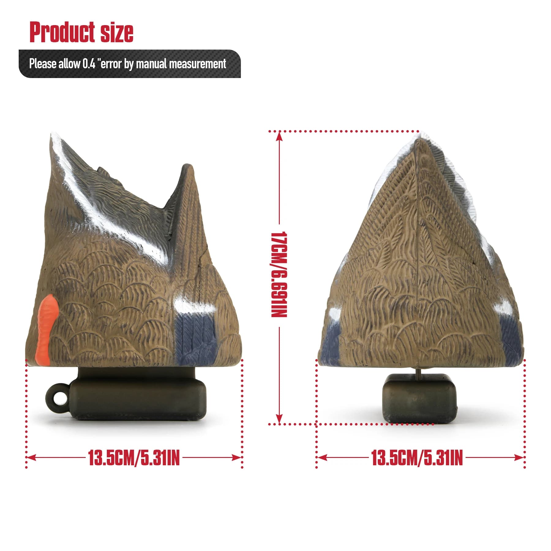 Leurre queue de canard 3D avec quille lestée - Accessoire de chasse gibier d'eau réaliste