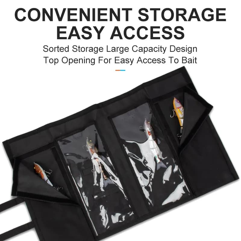 Sac à leurres LEYDUN pour leurres souples et durs jusqu'à 30cm - 4 poches hybrides avec accès facile