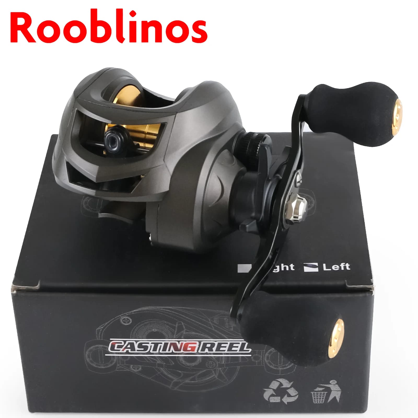 Rooblinos AK Series,7.2:1 Gear Ratio,2+1 Ball Bearing,18LB Max Drag,Baitcasting 