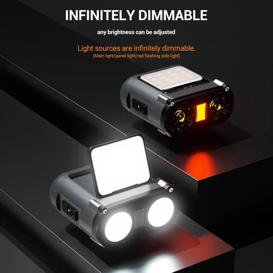 Lampe frontale pêche rechargeable USB Owl rotative 360° pour chasse vélo et pêche nocturne