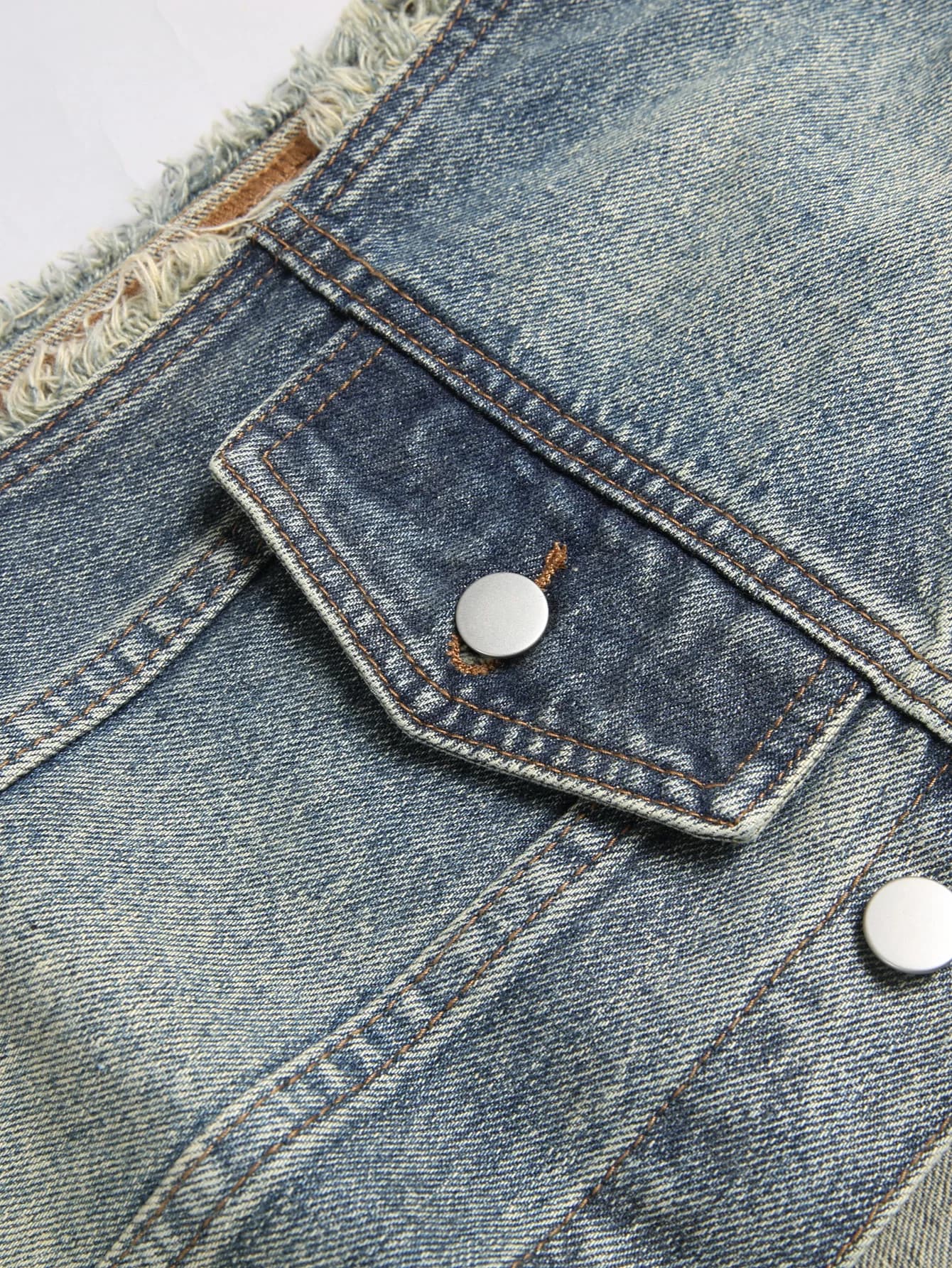Veston débardeur en denim frangé printemps automne - Veste sans manches tendance casual pour homme