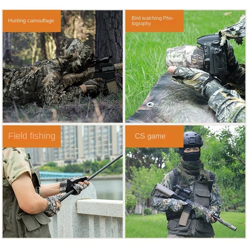 Gants camouflage arbre tactiques équipement chasse tir pêche homme femme accessoires