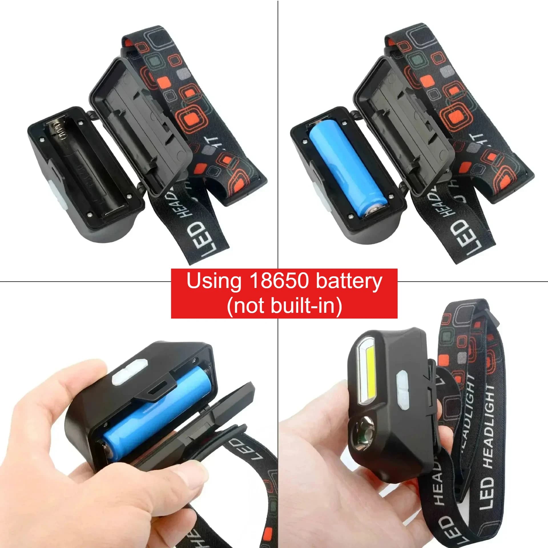 Lampe frontale COB mini rechargeable USB mains libres cadeau pêche travail extérieur idée cadeau pêcheur