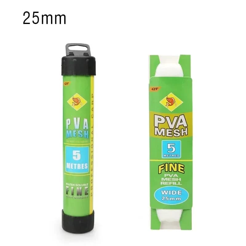 Recharge de filets PVA solubles pour pêche à la carpe, tube étroit 5m et plongeur pour appâts