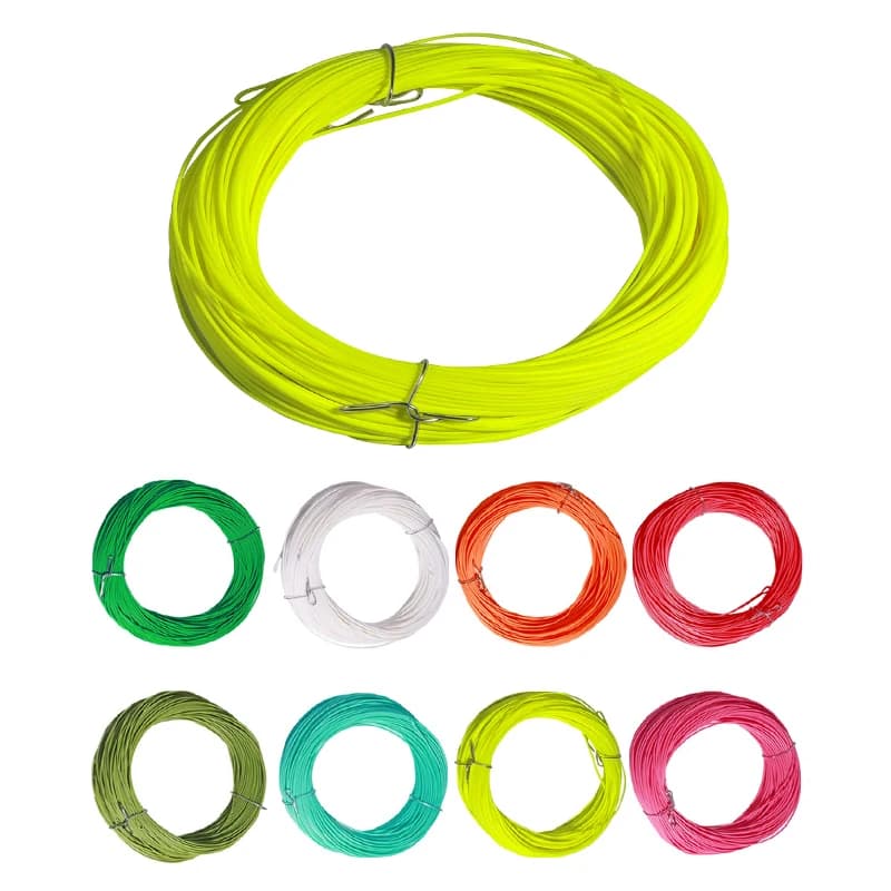 Ligne de pêche à la mouche flottante 100ft weight forward fluo avec boucle soudée