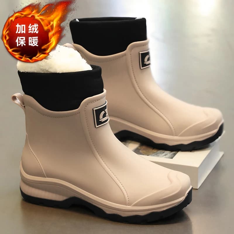 Bottes pluie homme chaudes hiver 2026 - Bottines imperméables légères et coupe-vent