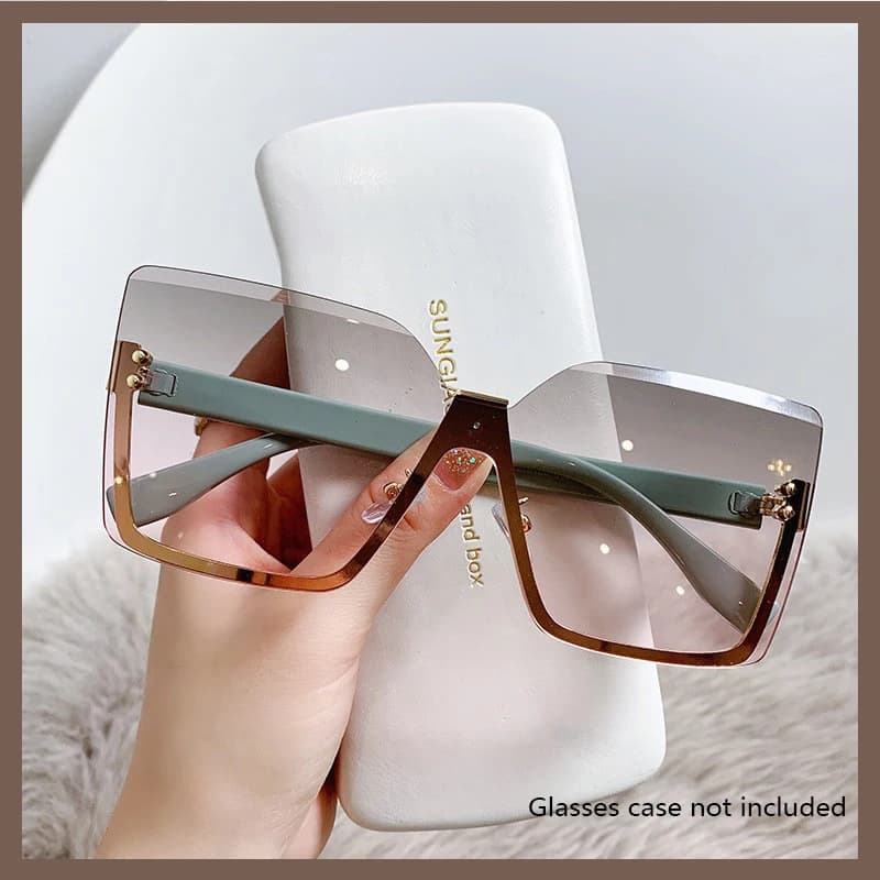 Lunettes de soleil mi-monture métal style européen pour femme - Protection UV pêche mode