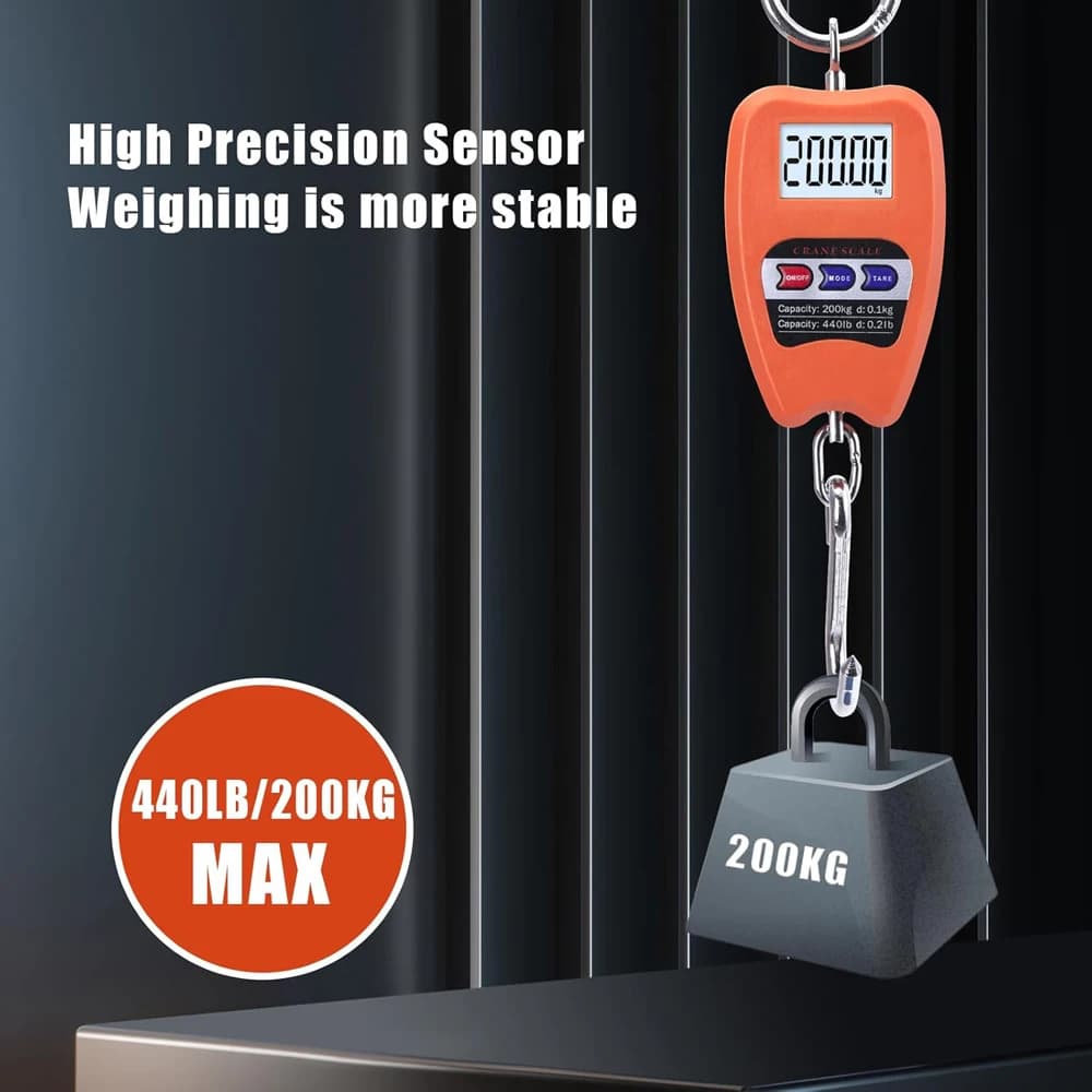 Balance digitale suspendue 200kg écran LED pour peser gros poissons et équipements de pêche