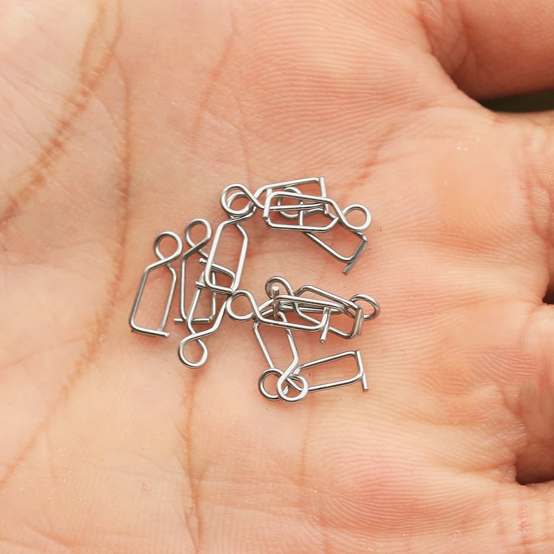 50 clips rapides 9KM 10mm pour leurres seiche et crevettes acier inoxydable pêche mer