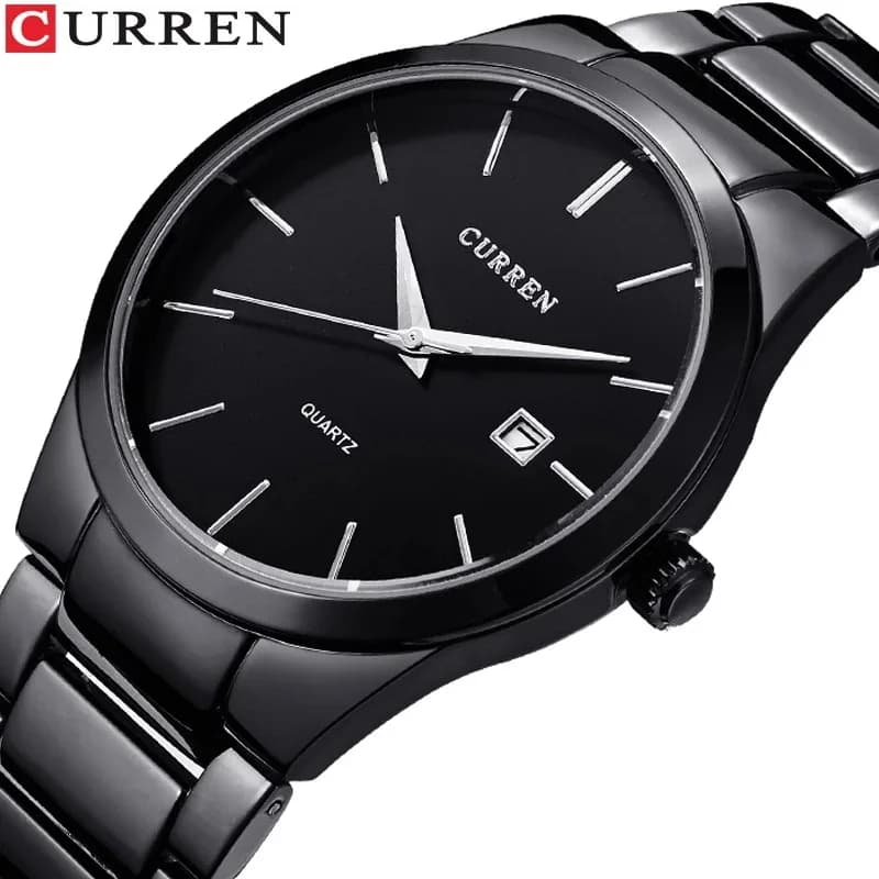 Montre homme CURREN élégante mince bracelet acier étanche quartz affaires calendrier 8106 cadeau masculin