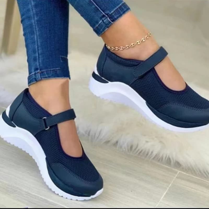 Chaussures tricotées femme pêche grandes tailles - Sneakers semelle épaisse casual grille 36-43