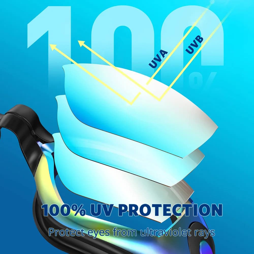 Lunettes natation professionnelles étanches - anti-buée 100% UV sans fuite adultes