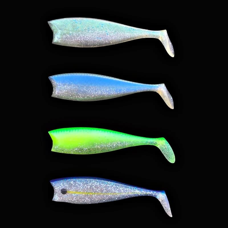 Leurre Souple NITRO SHAD 65 90 120 150 avec Tête Plombée pour le Bar, le Brochet