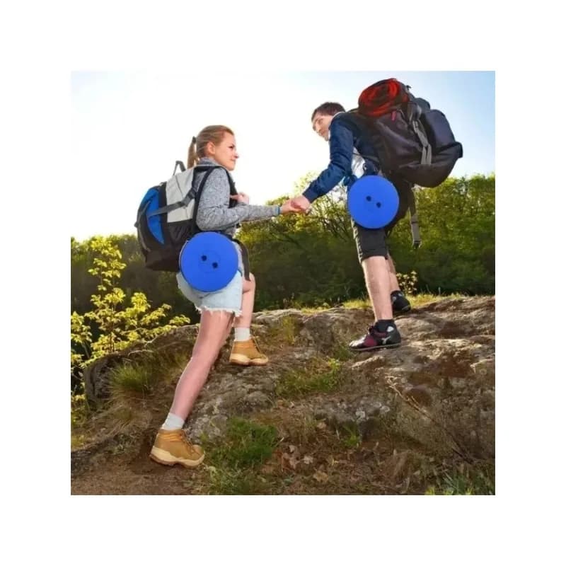 Tabouret pliant extensible portable design arc-en-ciel bleu pour pêche camping universel