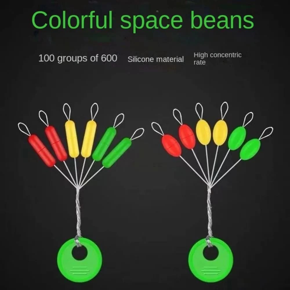 Stop float caoutchouc pour flotteurs pêche - 600 pièces 100 groupes oval beans espaceurs ligne accessoires