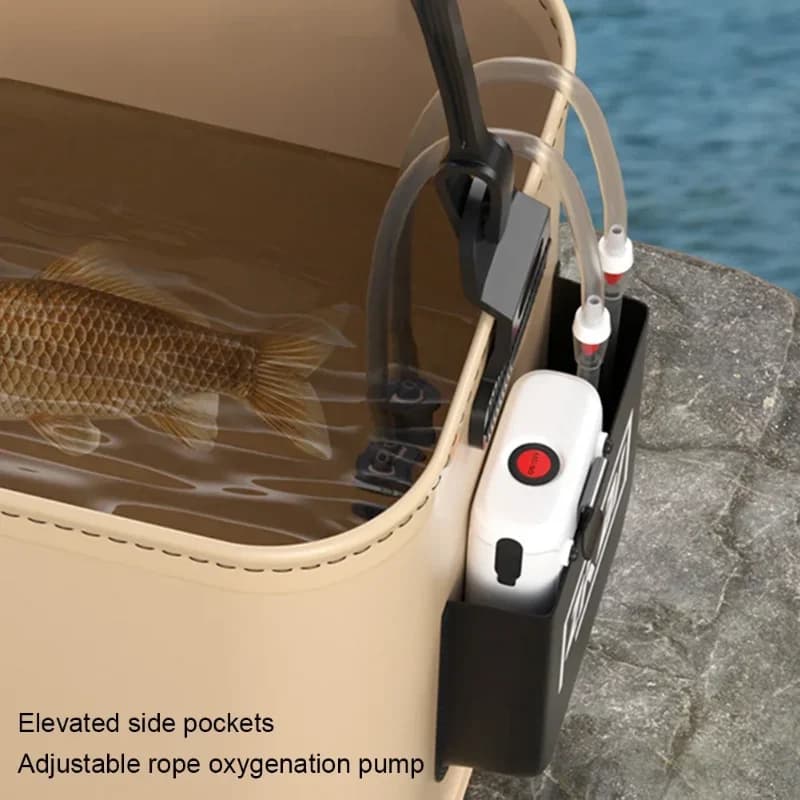 Seau pêche pliant multifonction 8L/13L - Seau camping étanche poignée ergonomique accessoire pêche