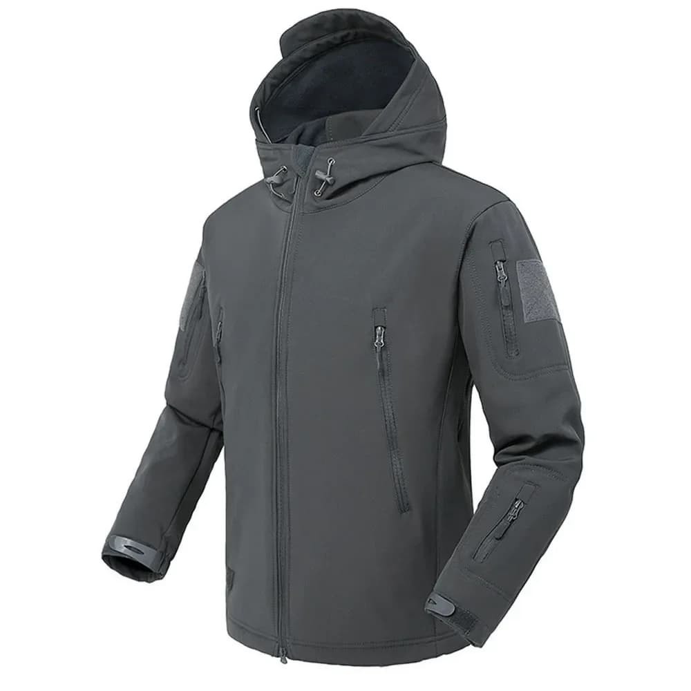 Veste militaire soft shell homme - Imperméable coupe-vent tactique avec capuche bomber
