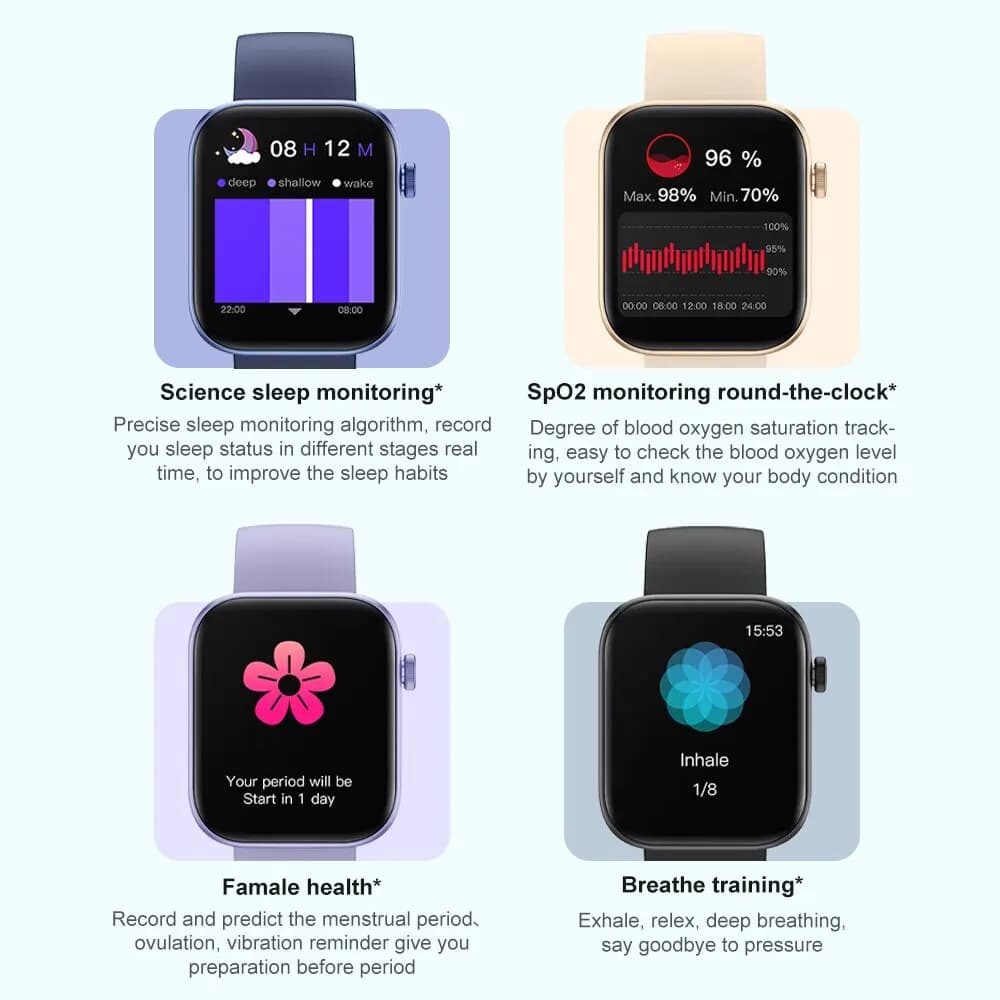 Montre connectée COLMI P71 appels vocaux monitoring santé IP68 étanche notifications assistant vocal