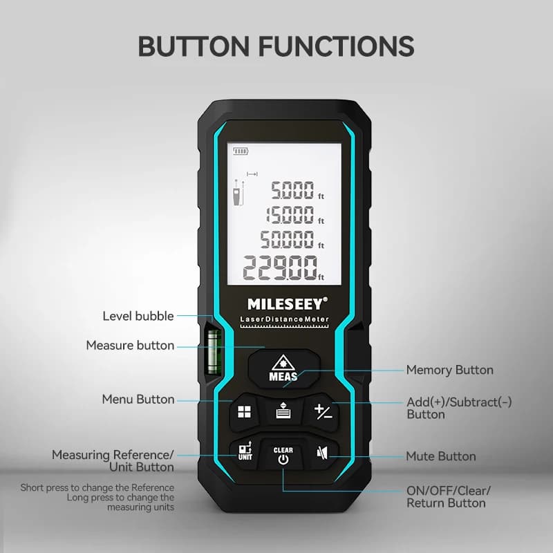Télémètre laser MILESEEY S6 40M-100M IP54 : outil de mesure électronique professionnel étanche