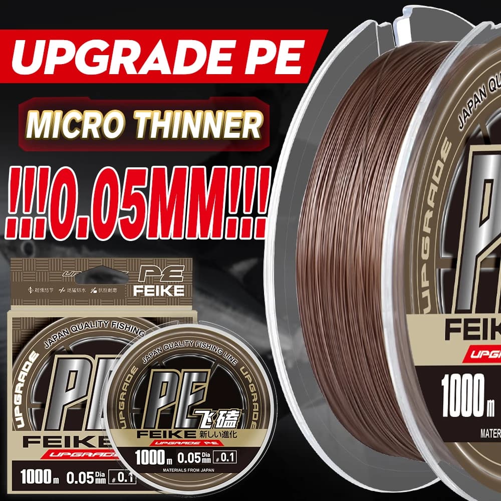 Ligne micro pêche ZUKIBO 0.05mm PE tressé 1000m multifilament Japonais pour carpe et mer
